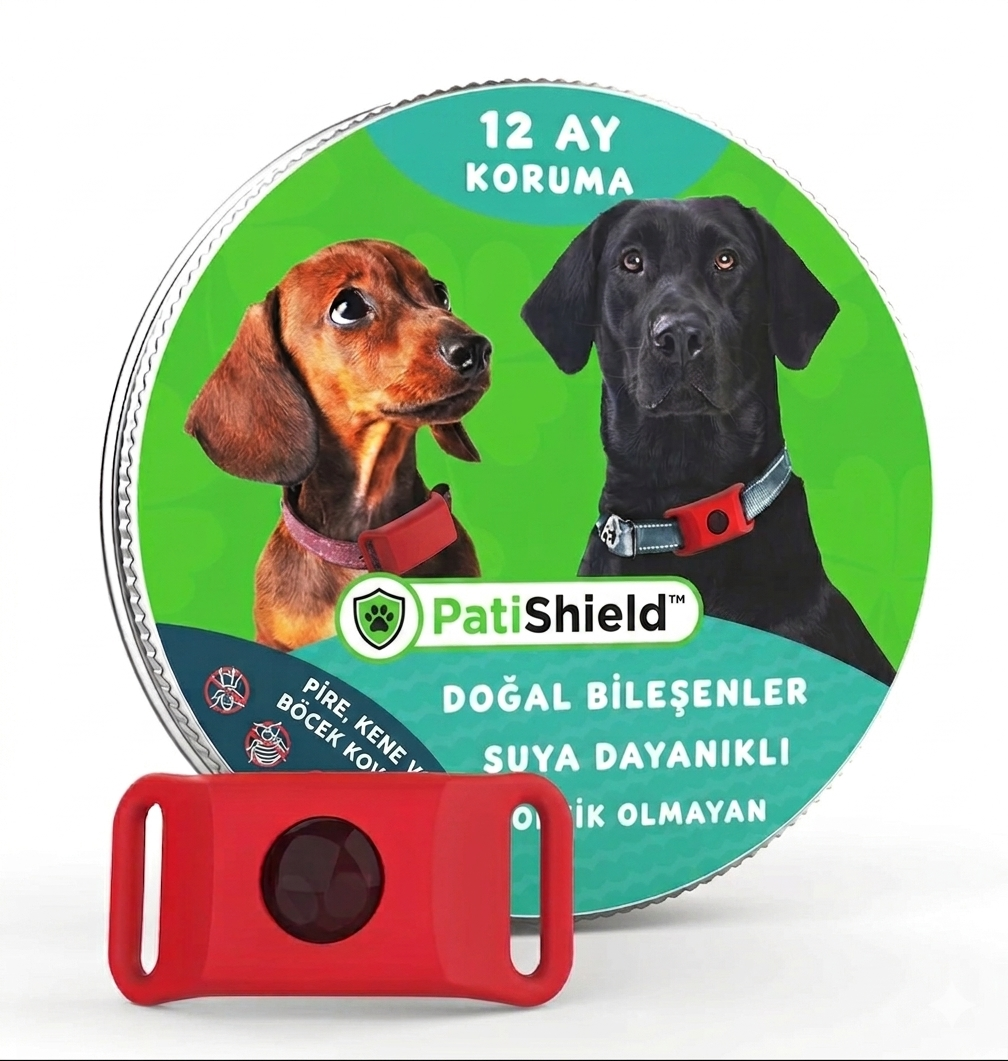 PatiShield - Köpekler için 12 Aylık Tamamen Doğal Pire ve Kene Koruma Kolyeleri