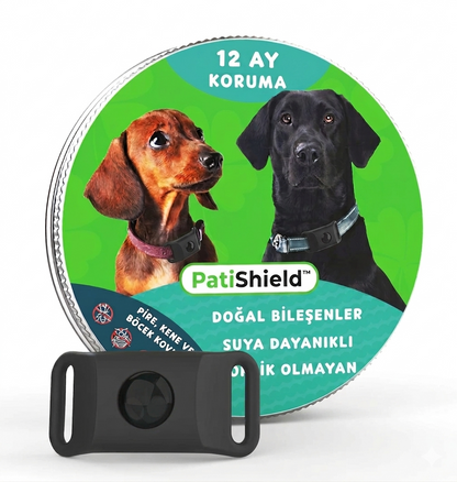 PatiShield - Köpekler için 12 Aylık Tamamen Doğal Pire ve Kene Koruma Kolyeleri