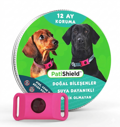 PatiShield - Köpekler için 12 Aylık Tamamen Doğal Pire ve Kene Koruma Kolyeleri